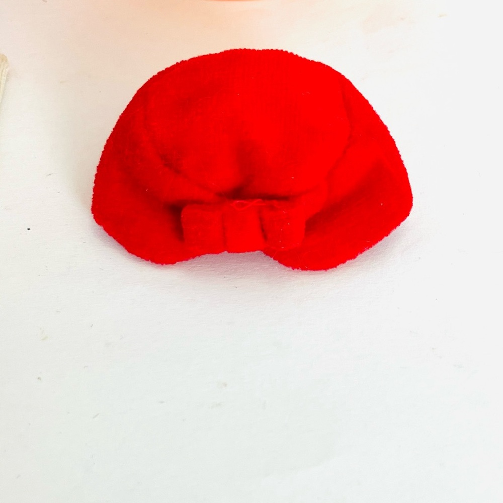 Barbie 1962 Red Flare Coat Dress Hat Purse Gloves Read Dress Stained #939 - Picture 6 of 11